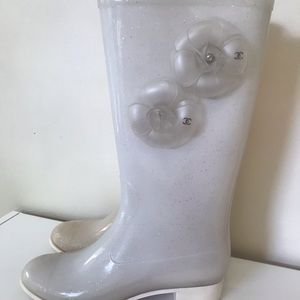 Chanel rain boots